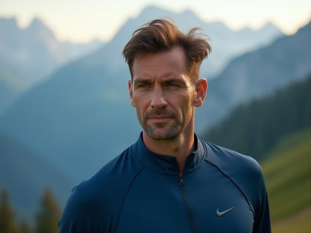 Alexander Stein, professioneller Tennisspieler, im alpinen Trainingsumfeld.